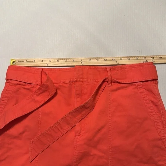 NWT LOFT Utility Pocket Skirt in 'Hothouse' Orange/Pink Size 14 - Picture 6 of 12
